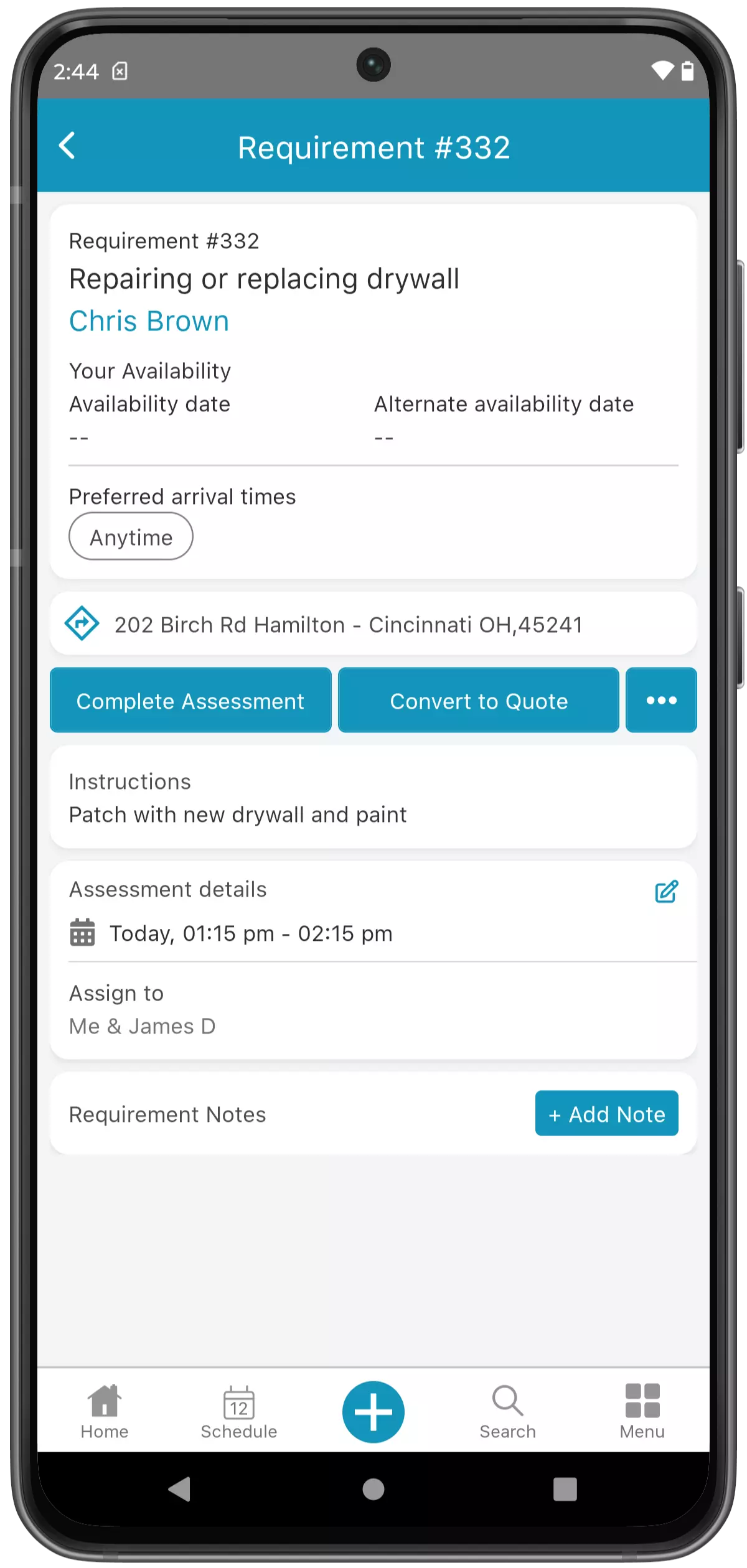 Requirement Detail Overview